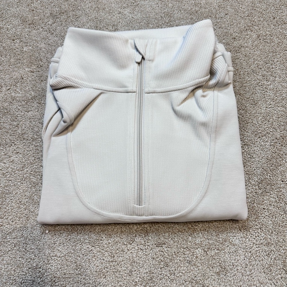 NWT Lululemon Brushed Softstreme Ribbed Half Zip
White Opal